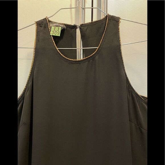 BEBE SLEEVELESS LONG BLACK TUNIC CROP OPEN BACK M - Picture 2 of 8